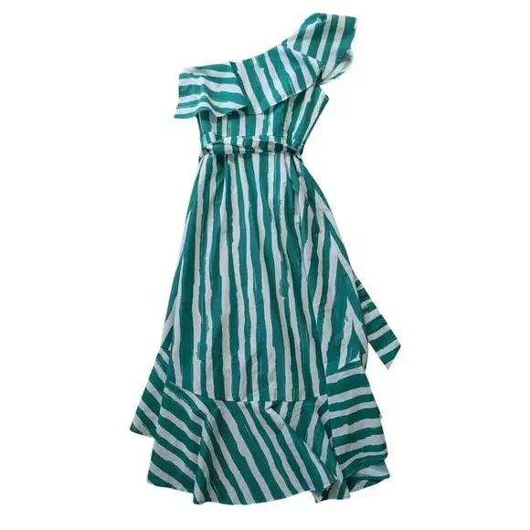 FLYING TOMATO Womens flowy & tiered summer Dress, size small, green & white - Picture 2 of 11